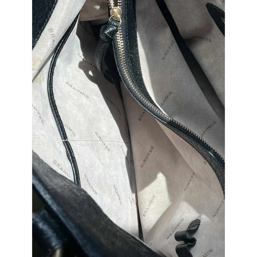Brahmin Black Quilted Leather Briefcase - Picture 9 of 15